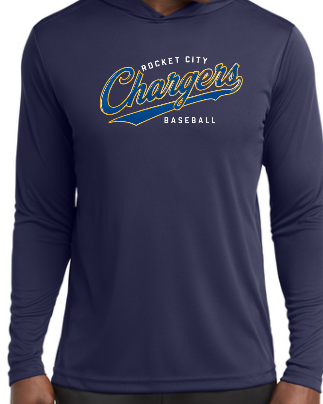 2026 Fall Collection - Chargers Slanted Poly Hooded Shirts (Navy/White Long and Short Sleeve)