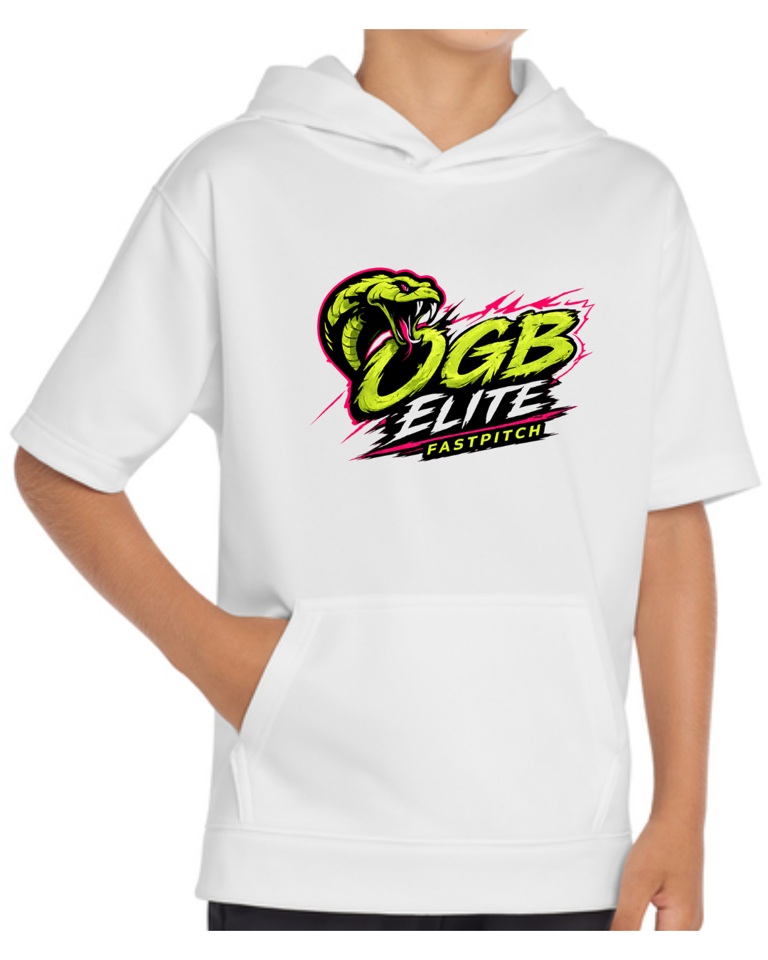OGB Elite Fastpitch Short Sleeve Fleece Hoodies (Multiple Designs / Black and White)