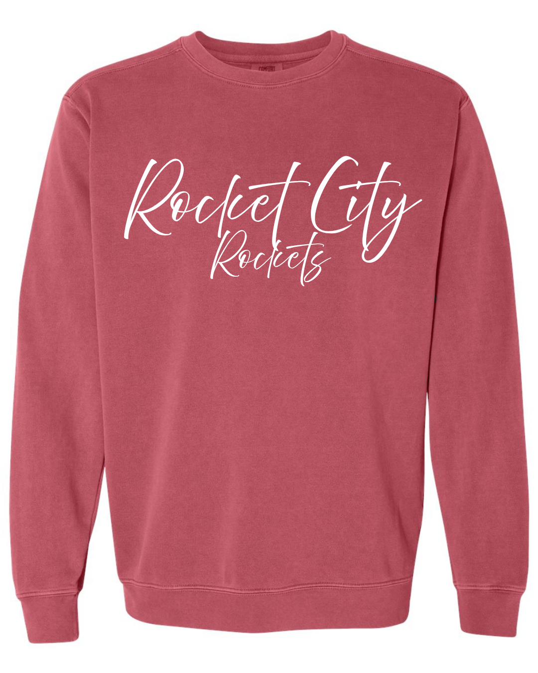 Comfort Colors Crewneck Sweatshirt Rocket City Rockets Crimson