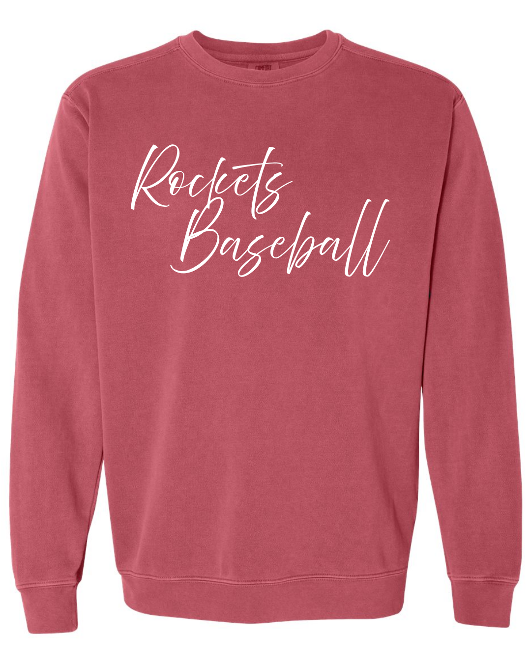 Comfort Colors Crewneck Sweatshirt Rockets Baseball Crimson
