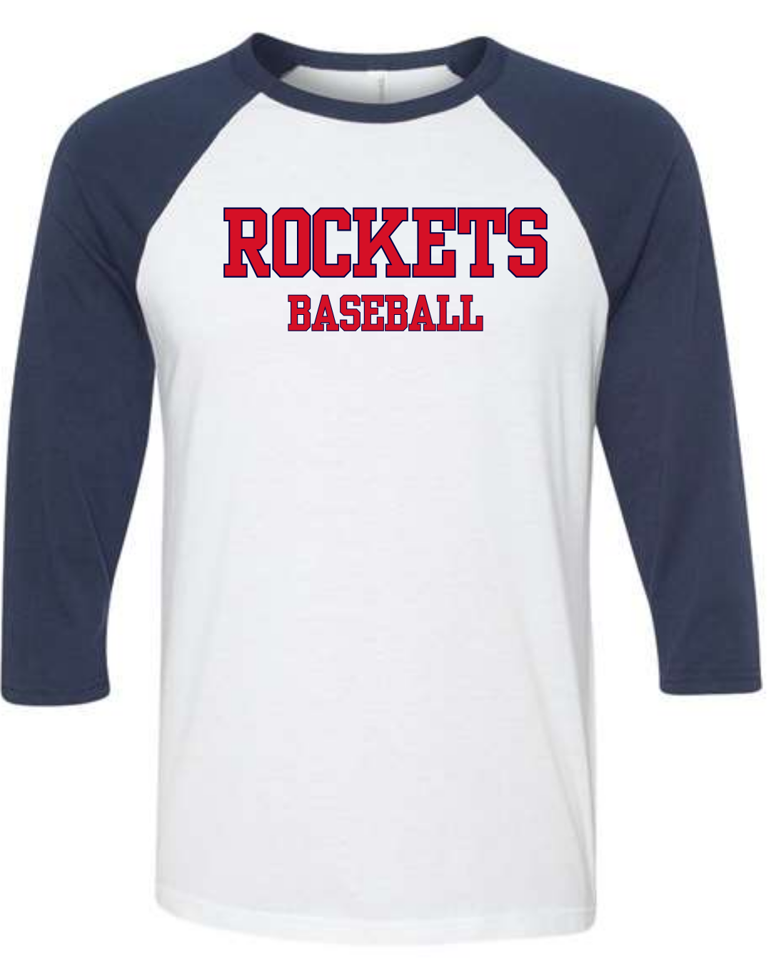3/4 Bella+Canvas Rockets Baseball Shirt