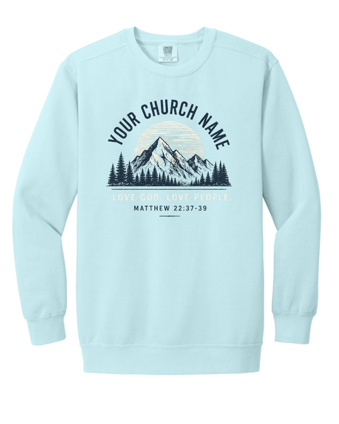 Church Sample Comfort Colors 1566 Crewneck Sweatshirt - Chambray