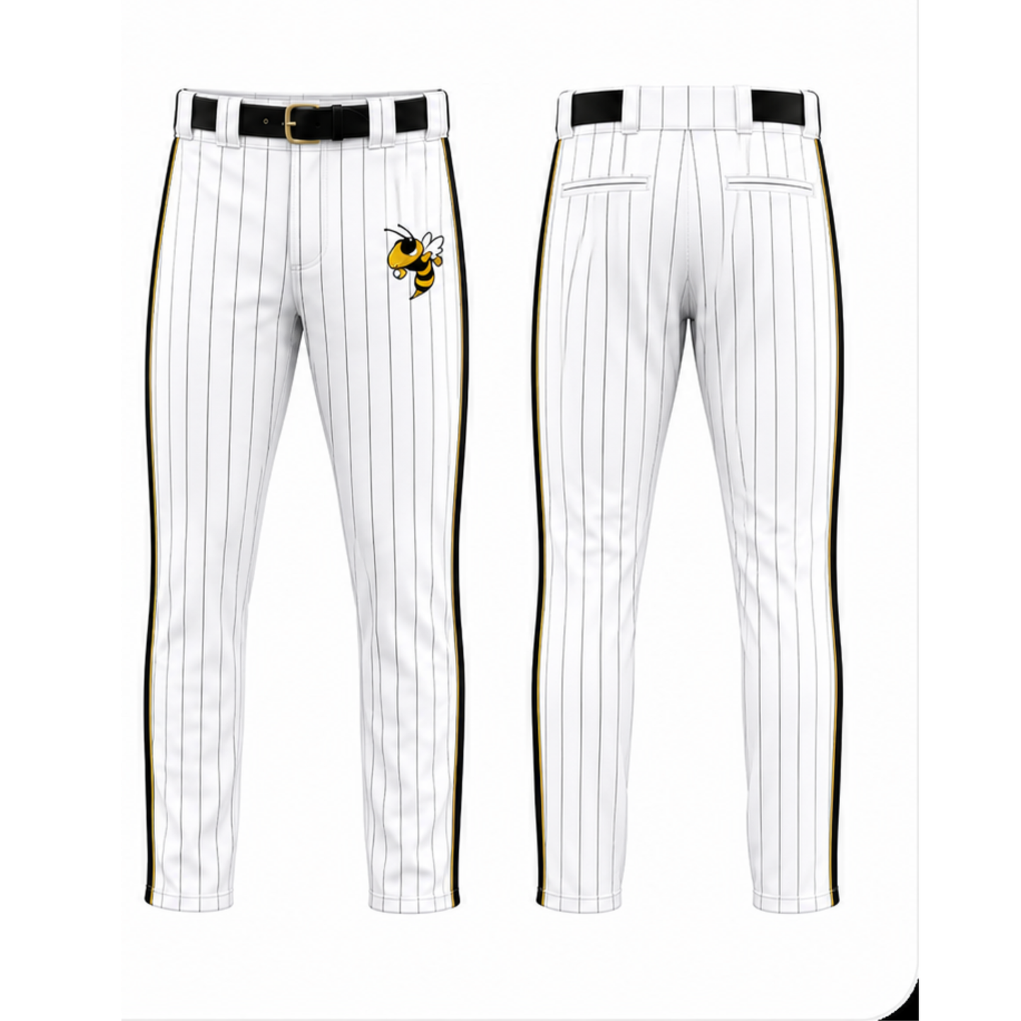 McCalla Baseball White / Black Pinstripe Pants