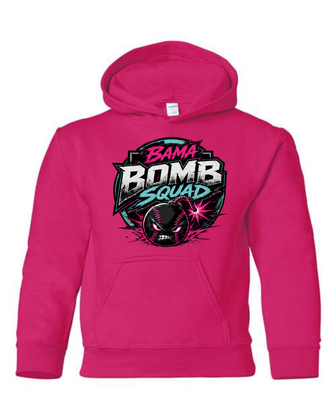 Bama Bomb Squad Logo Hoodie (Black and Pink)