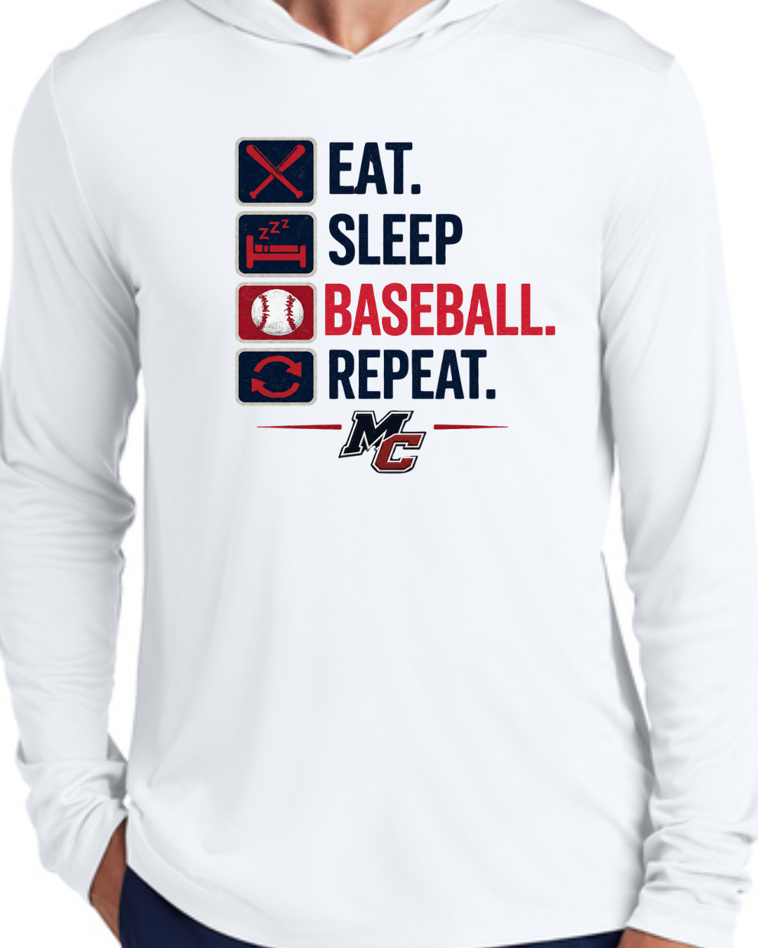 Eat. Sleep. Baseball. Repeat. Collection (T-Shirt, Hoodies, Long Sleeve Poly, Etc.)