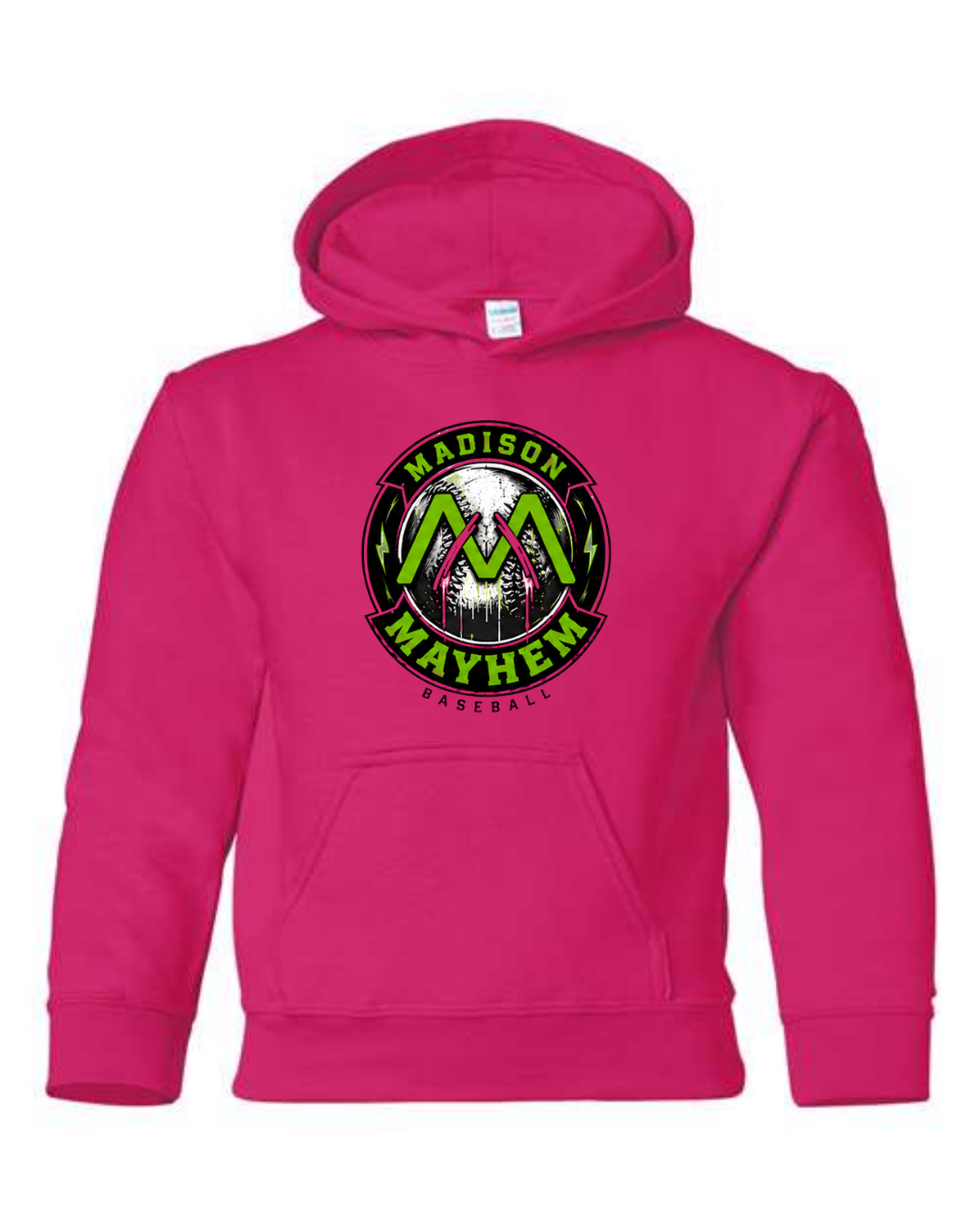 Mayhem Baseball Hoodie Black and Pink