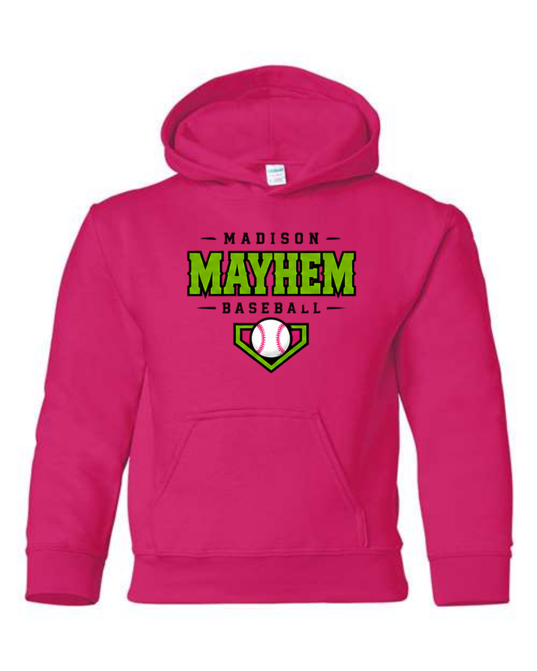 Madison Mayhem Wording Hoodie Black and Pink