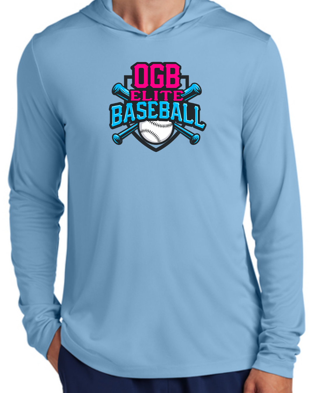 OGB Bat Cross UV Poly Long Sleeve Hooded Shirt Multiple Colors