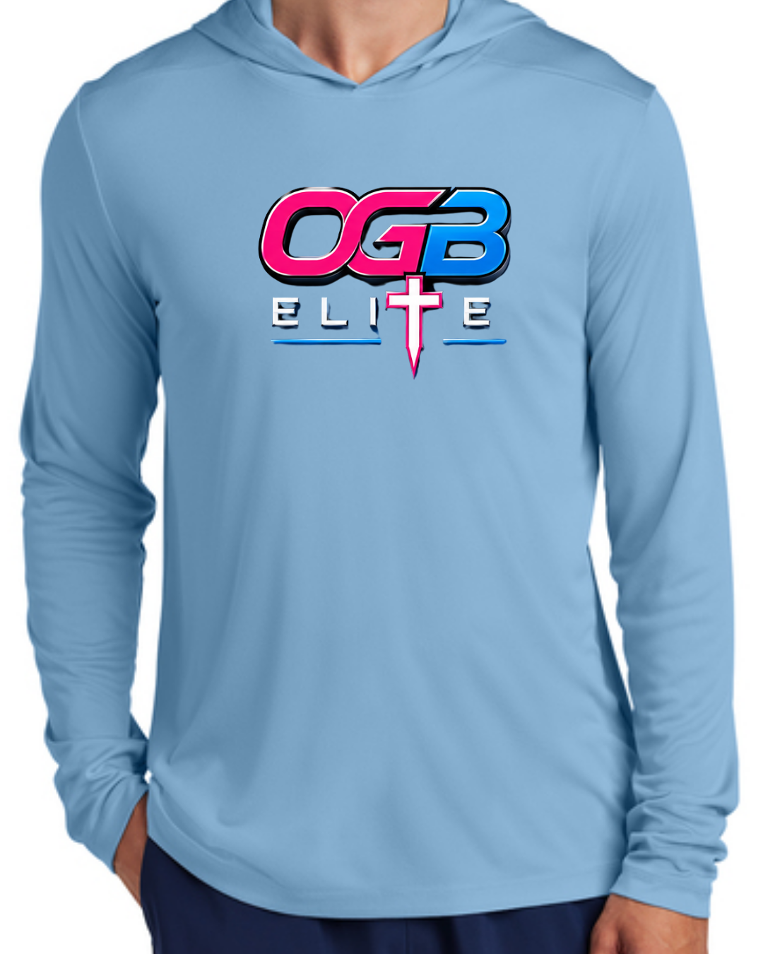 OGB Elite Cross UV Poly Long Sleeve Hooded Shirt Multiple Colors