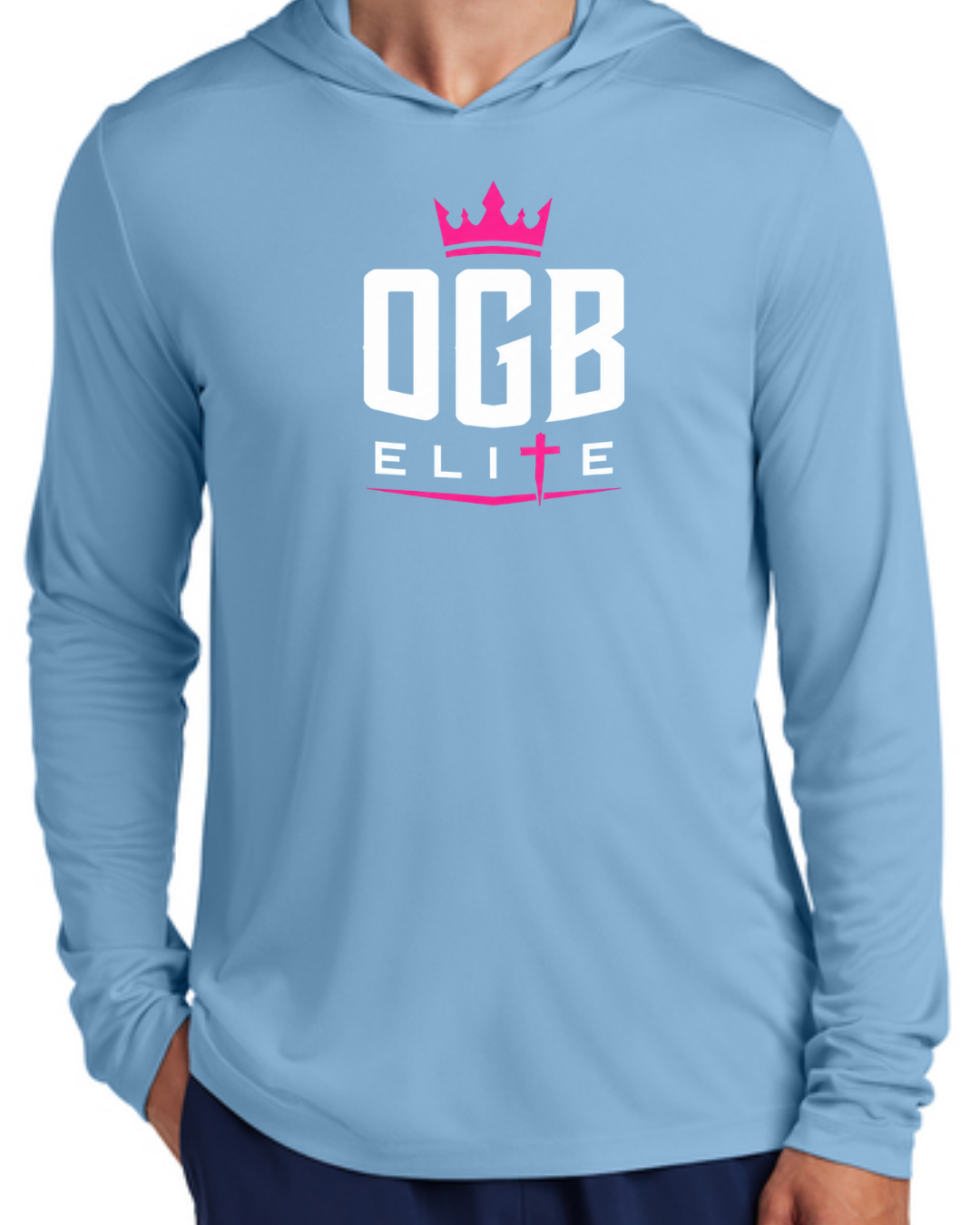 OGB Elite Crown UV Poly Long Sleeve Hooded Shirt Multiple Colors