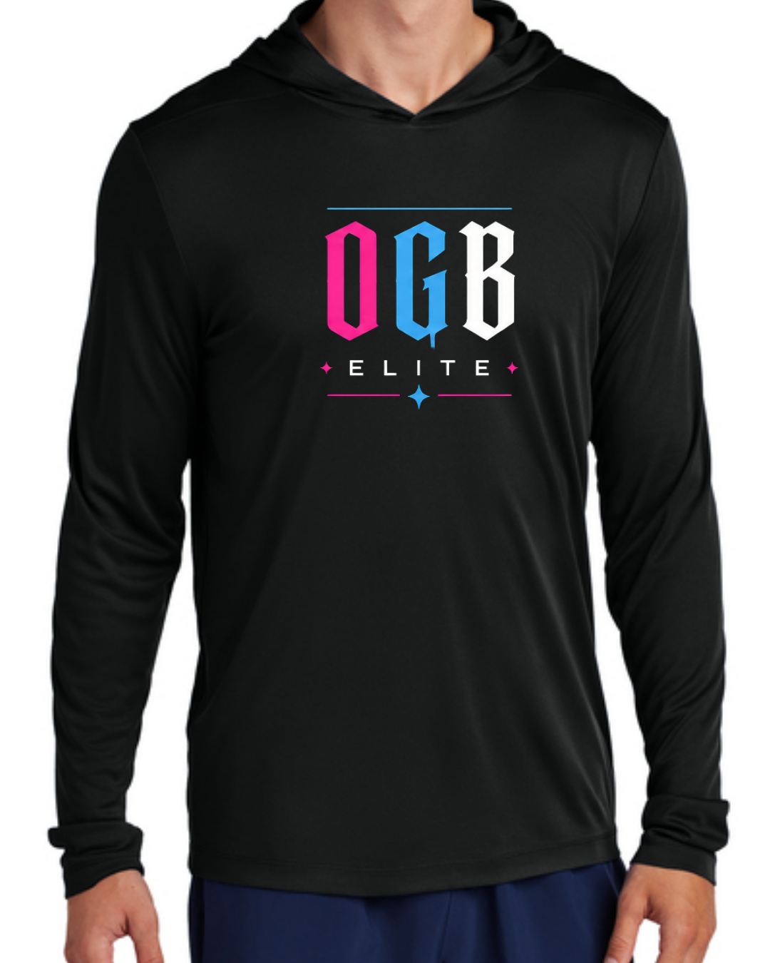 OGB Elite Star UV Poly Long Sleeve Hooded Shirt Multiple Colors