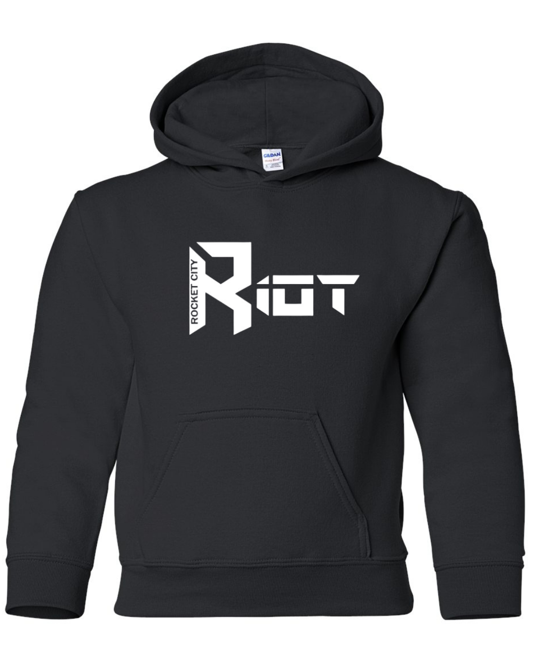 Riot White Logo Black Hoodie