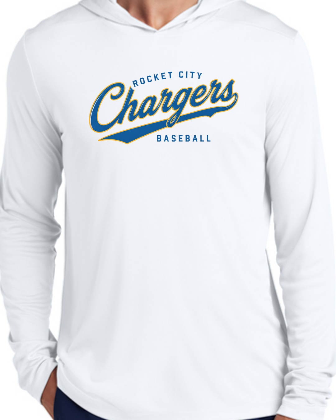2026 Fall Collection - Chargers Slanted Poly Hooded Shirts (Navy/White Long and Short Sleeve)