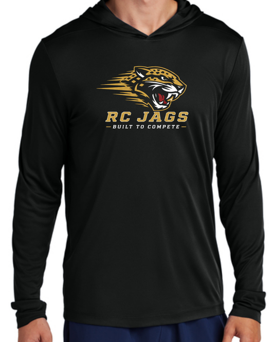2026 Fall Collection - Built to Compete UV Long Sleeve Poly Hooded Shirt (Black and White)