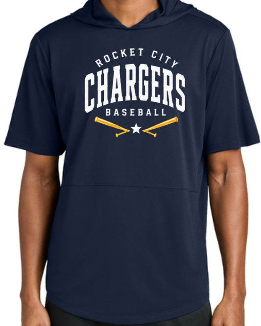2026 Fall Collection - Chargers Bats Poly Hooded Shirts (Navy/White Short and Long Sleeve)
