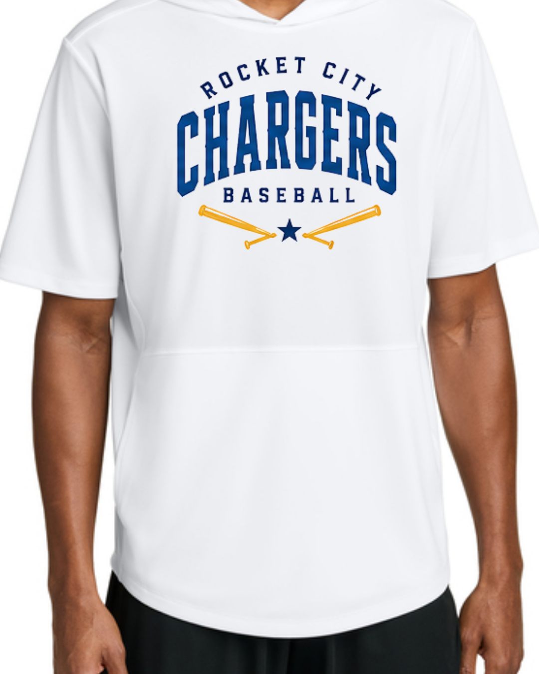 2026 Fall Collection - Chargers Bats Poly Hooded Shirts (Navy/White Short and Long Sleeve)