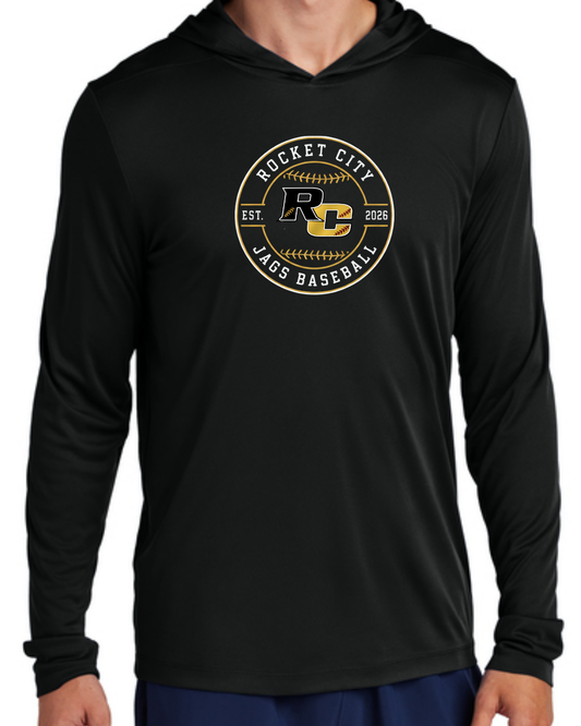 2026 Fall Collection - RC Circle UV Long Sleeve Poly Hooded Shirt (Black and White)