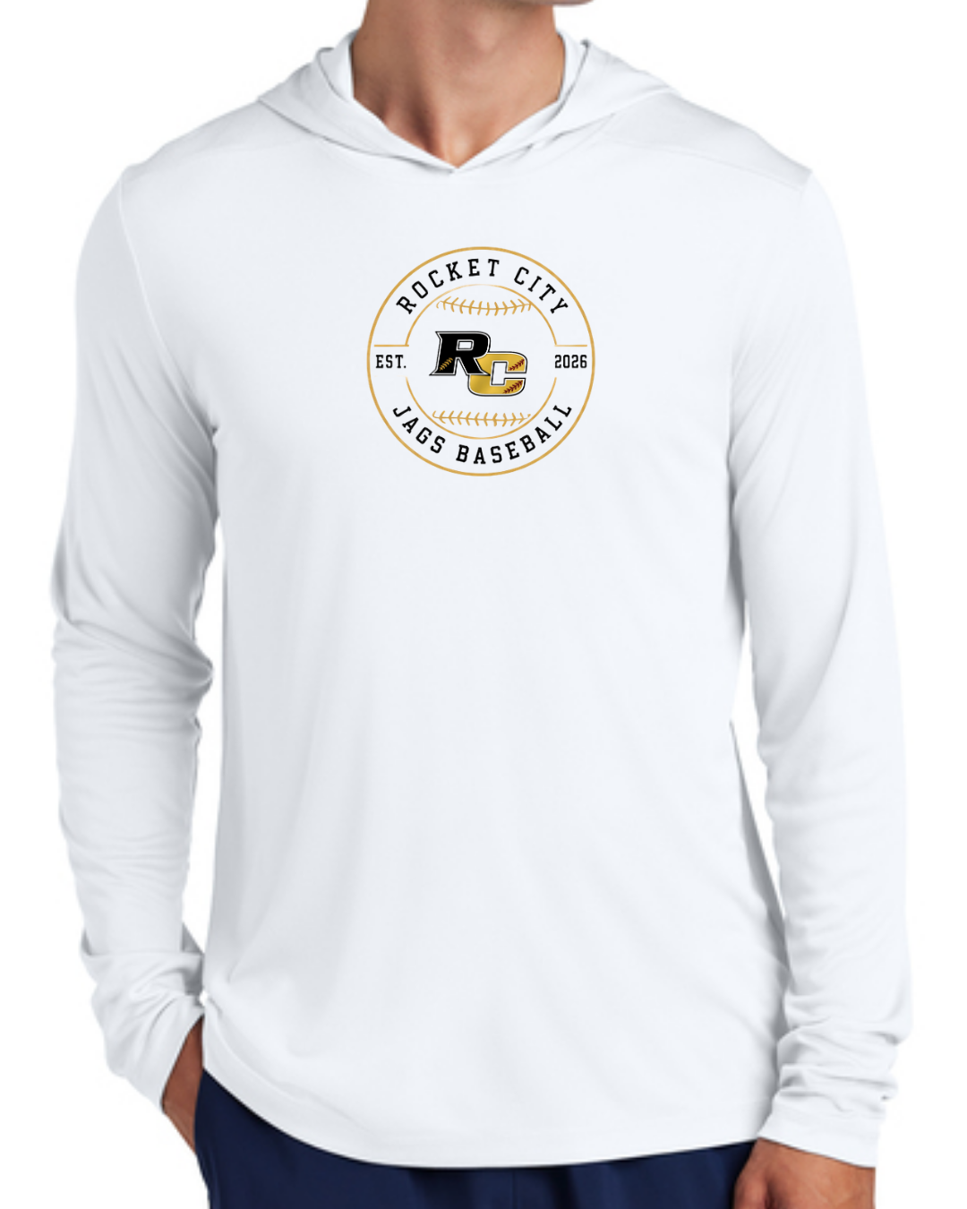 2026 Fall Collection - RC Circle UV Long Sleeve Poly Hooded Shirt (Black and White)