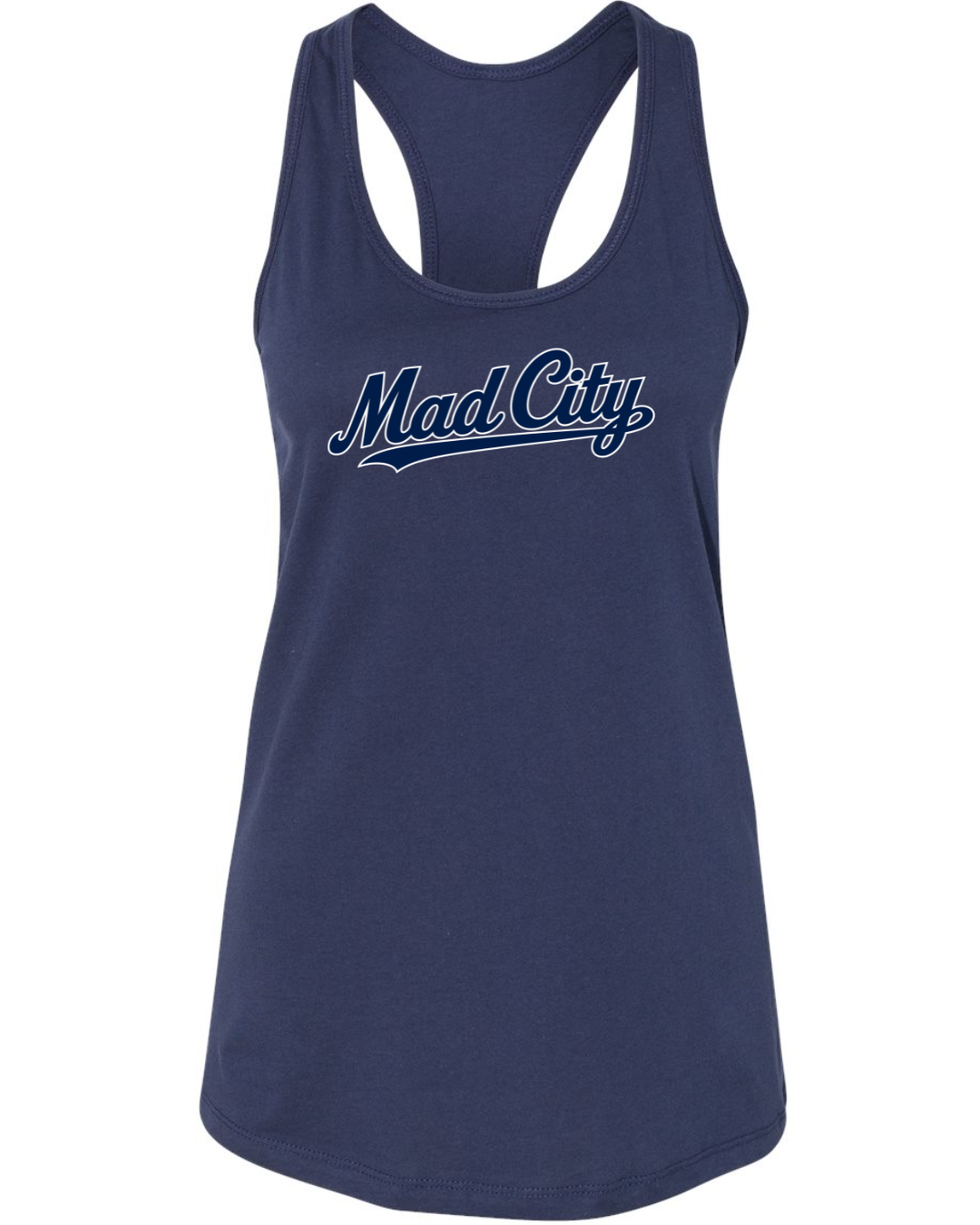 Mad City Fall 2026 Collection - Bella Canvas Racerback Tanks (Navy and White)