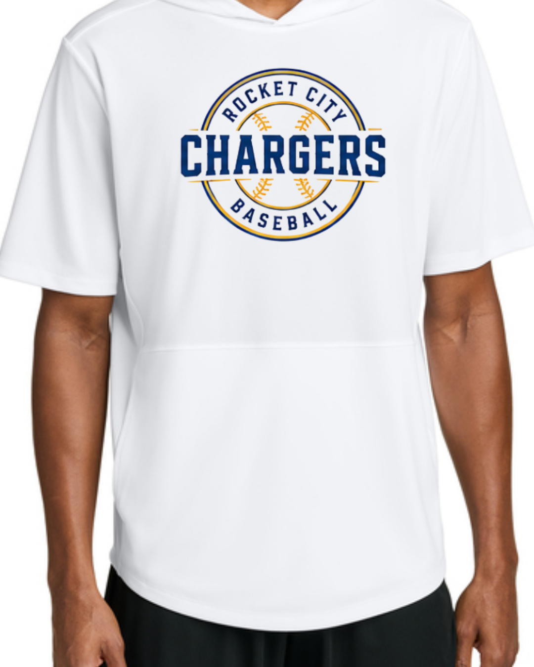 2026 Fall Collection - Chargers Circle Poly Hooded Shirts (Navy/White Short and Long Sleeve)
