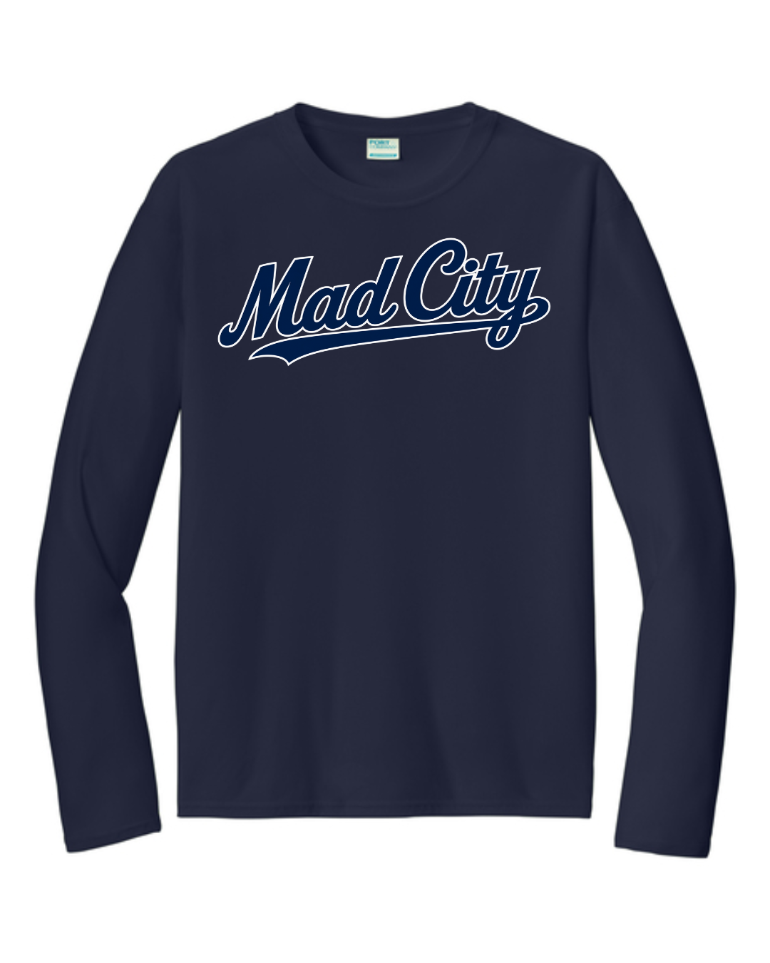 Mad City Fall 2026 Collection - Long Sleeve Poly Shirt (Navy, White, Columbia Blue)