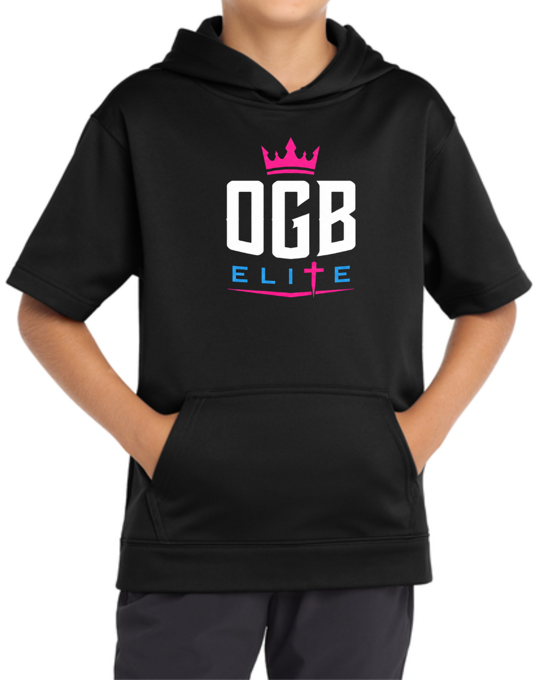 Black Fleece Short Sleeve Hoodie Multiple Designs