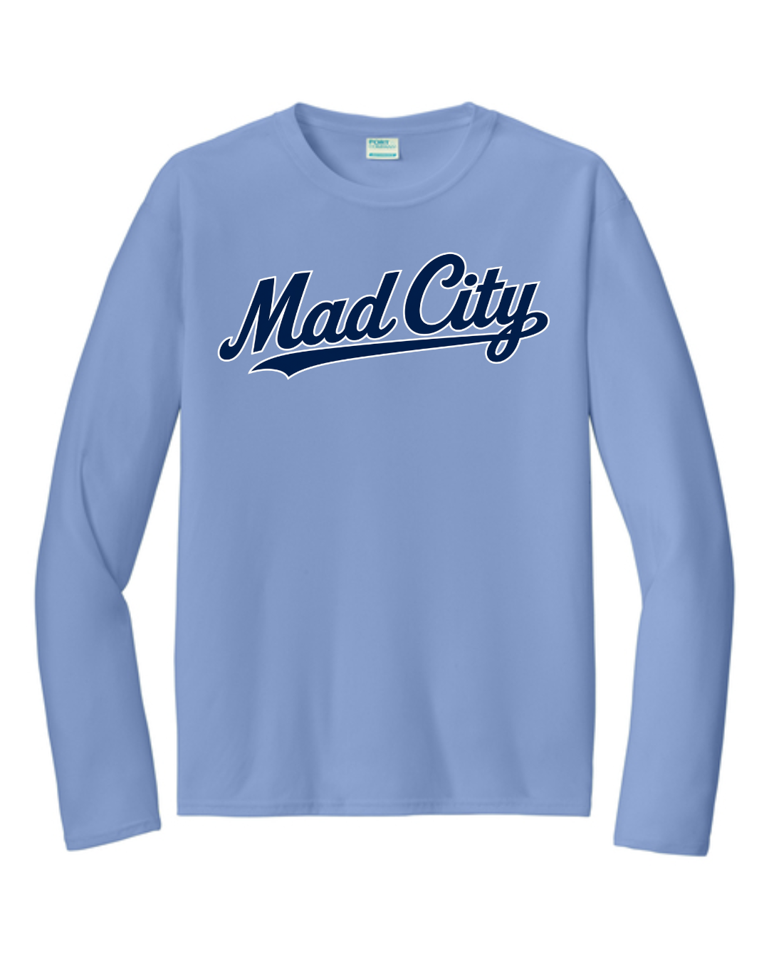 Mad City Fall 2026 Collection - Long Sleeve Poly Shirt (Navy, White, Columbia Blue)