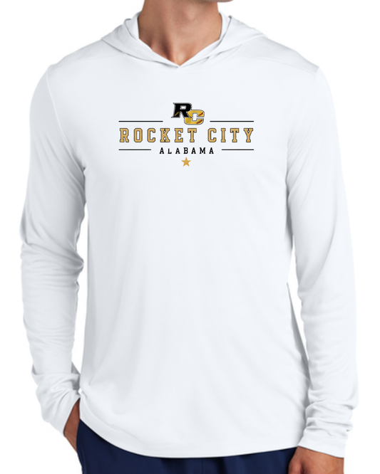2026 Fall Collection - RC Block UV Long Sleeve Poly Hooded Shirt (Black and White)