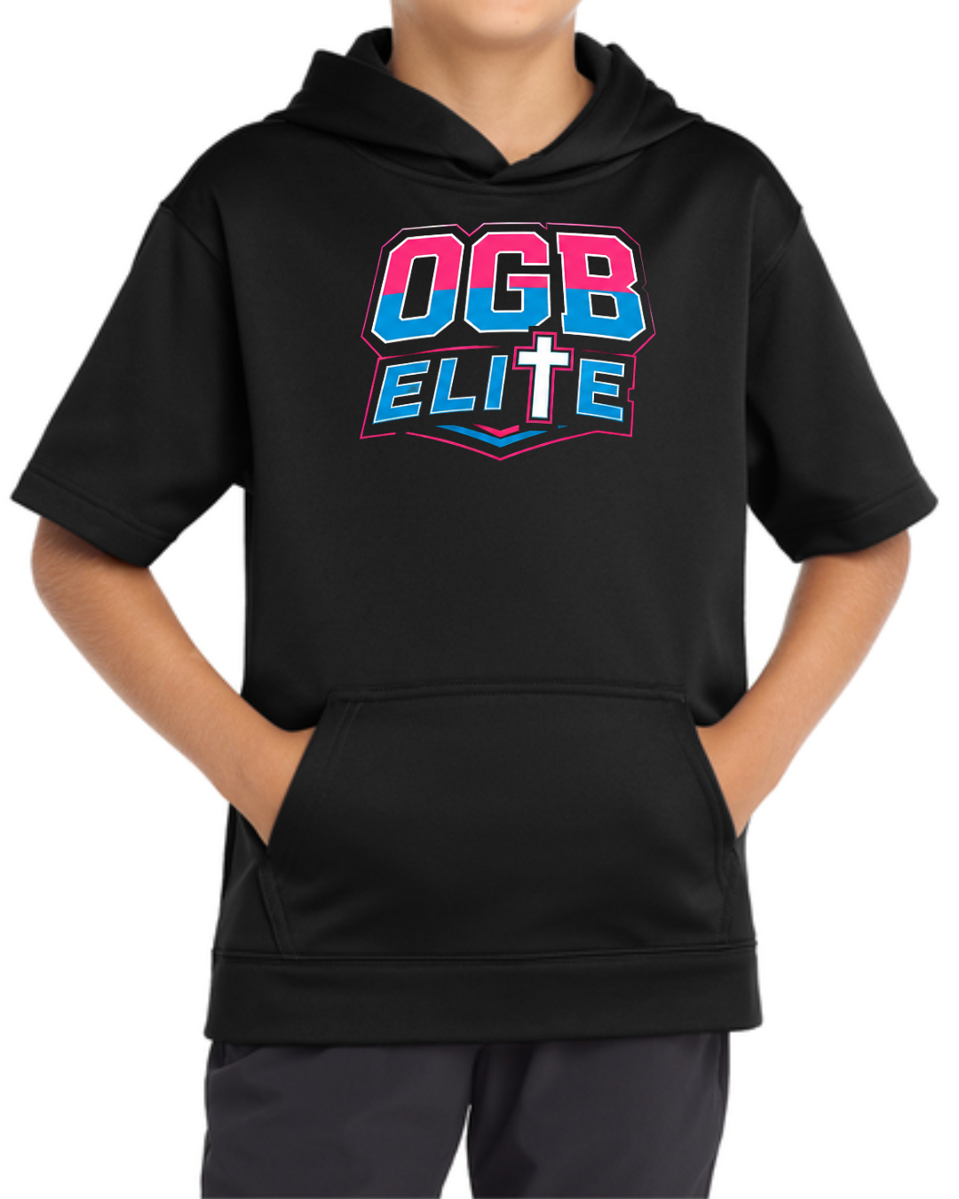 Black Fleece Short Sleeve Hoodie Multiple Designs