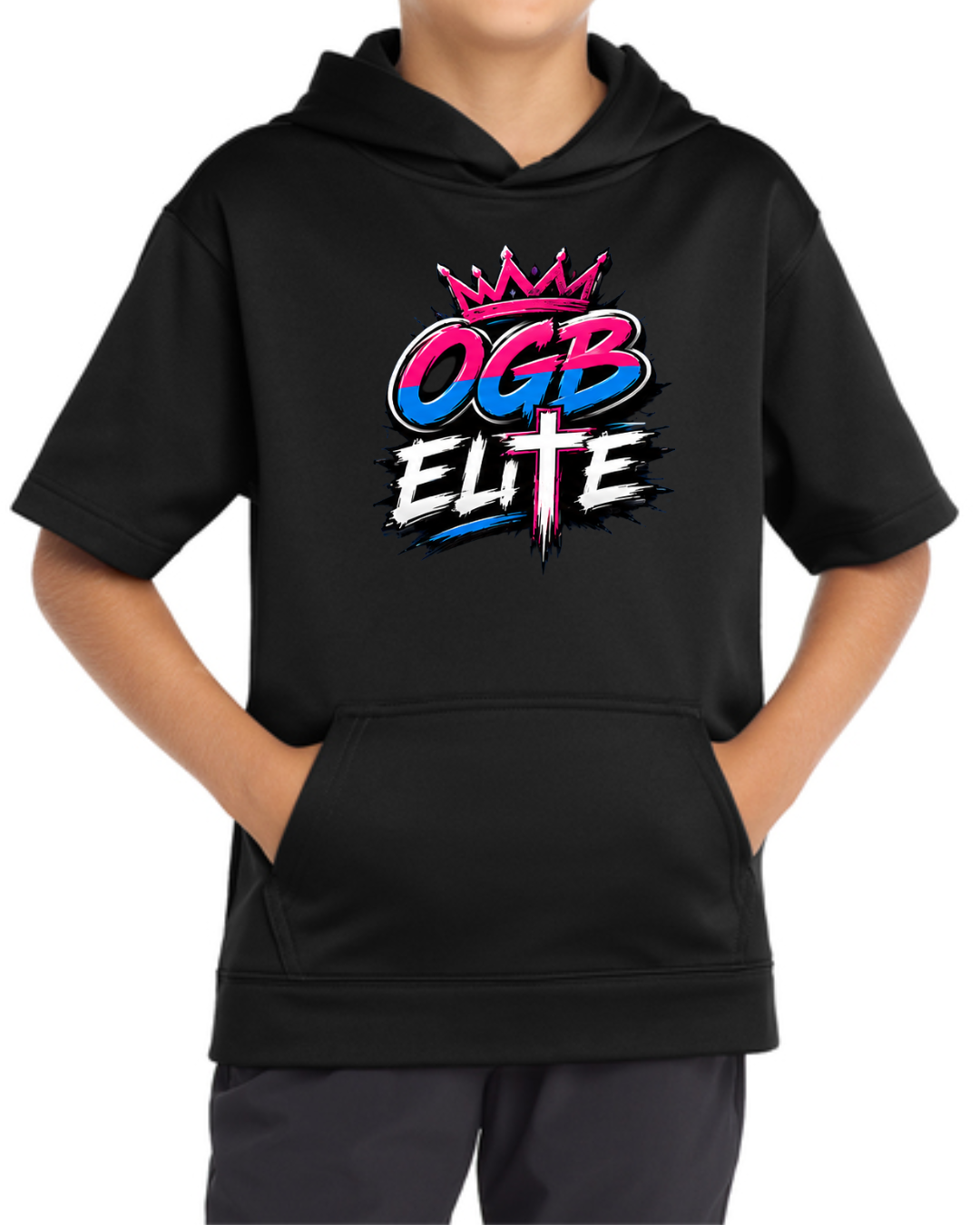 Black Fleece Short Sleeve Hoodie Multiple Designs
