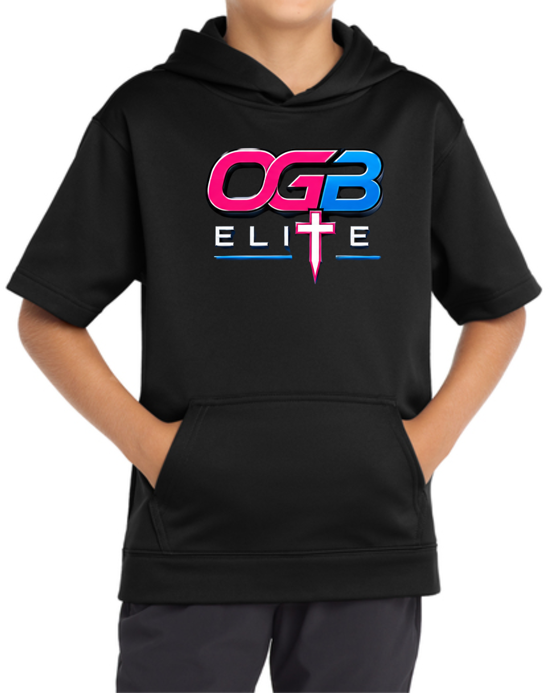 Black Fleece Short Sleeve Hoodie Multiple Designs