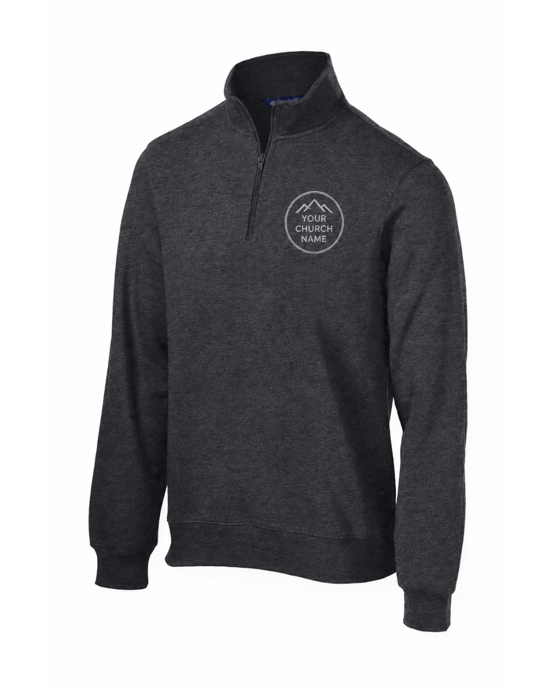 Church Sample 1/4 Zip Pull Over - Heather Gray