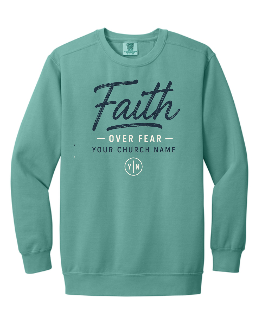 Church Sample Comfort Colors 1566 Crewneck Sweatshirt - Seafoam