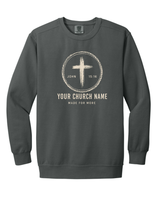 Church Sample Comfort Colors 1566 Crewneck Sweatshirt - Pepper
