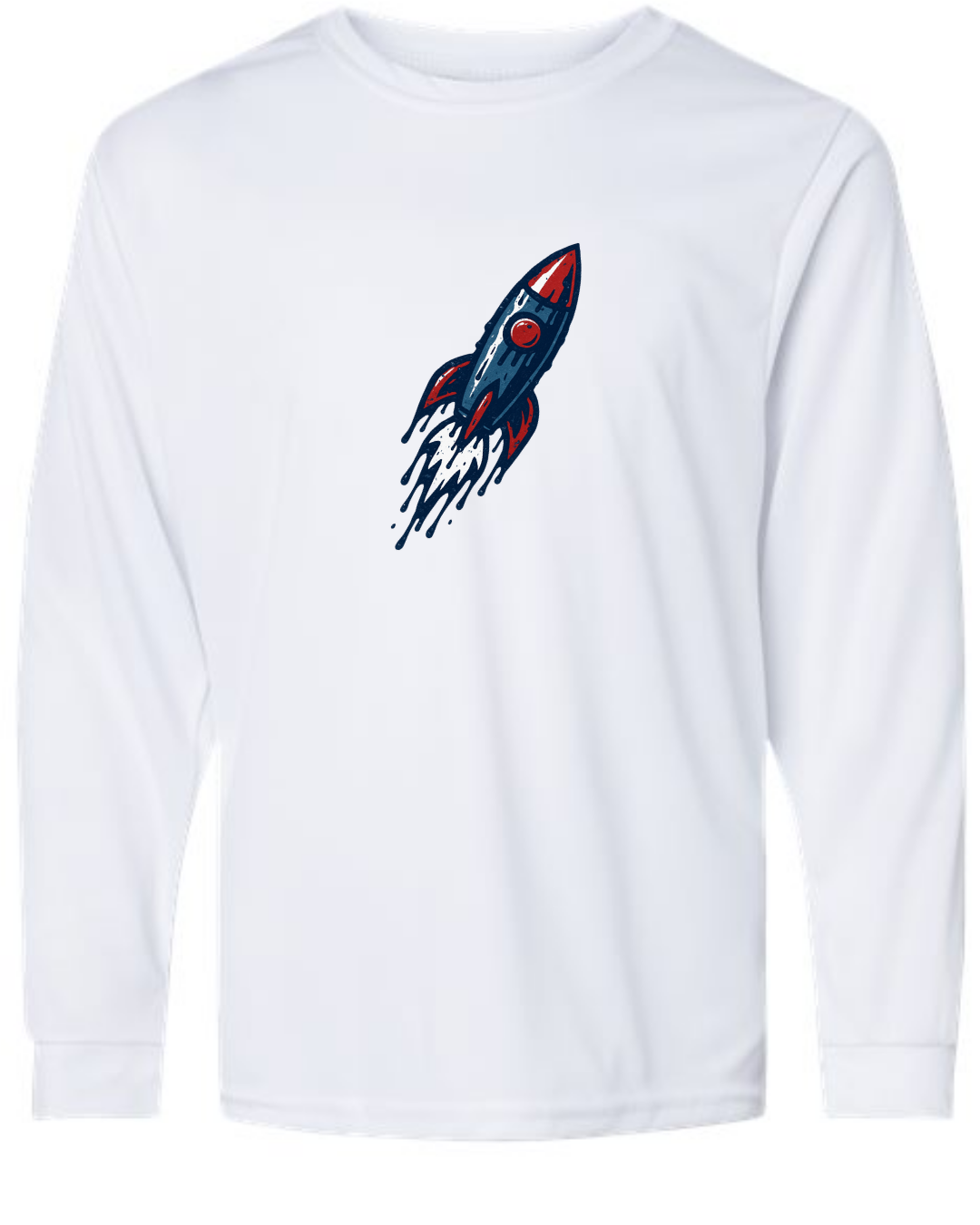 White Melted Rocket Shirts