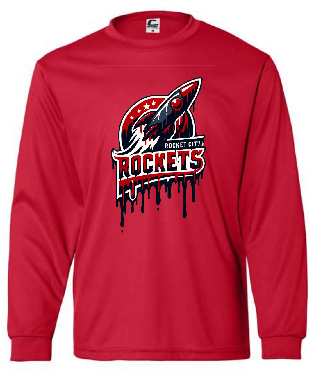 Rocket City Melted Logo Red Shirts