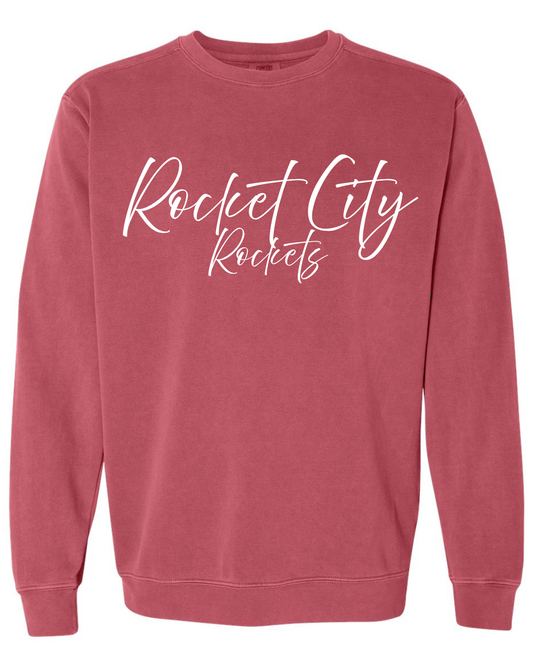 Comfort Colors Crewneck Sweatshirt Rocket City Rockets Crimson