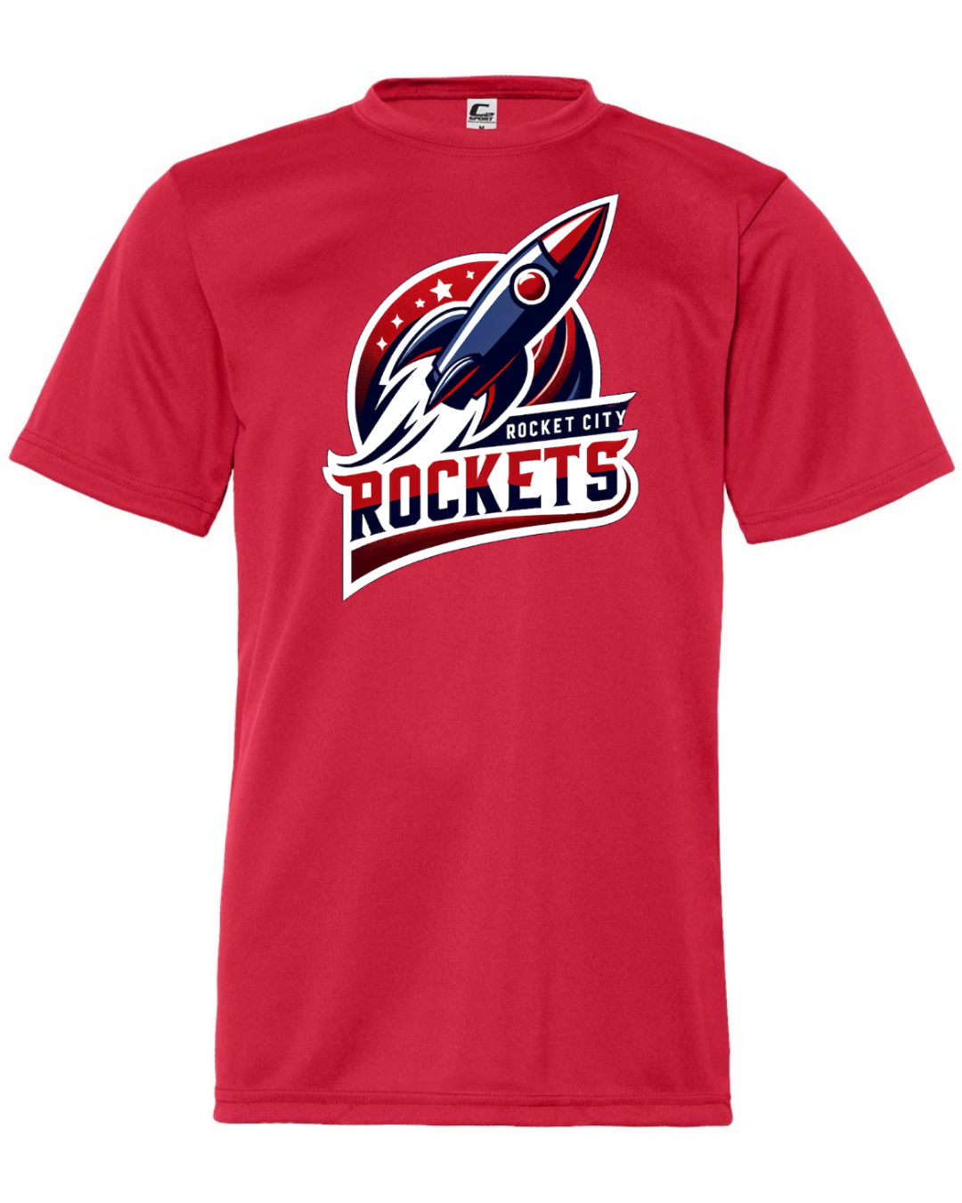 Rocket City Rockets Logo Red Shirts