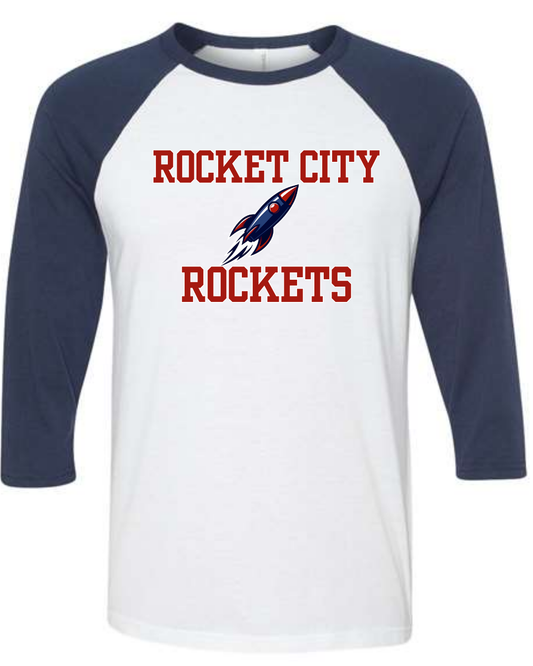 3/4 Bella+Canvas Rocket City Rockets Rocket Shirt