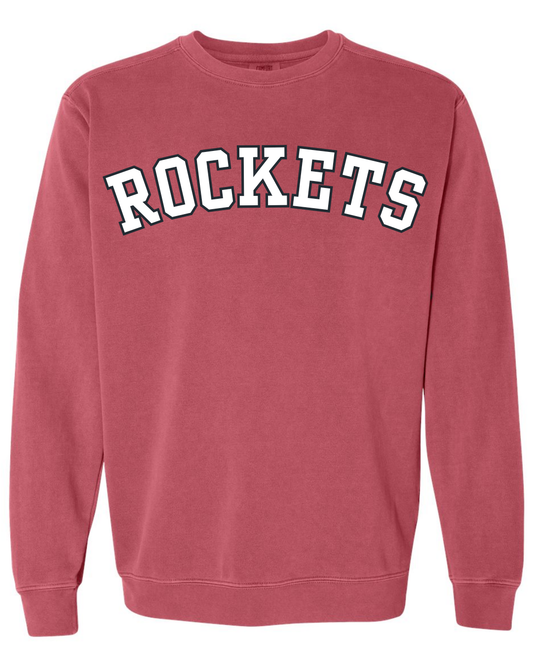 Comfort Colors Crewneck Sweatshirt Block Rockets Crimson