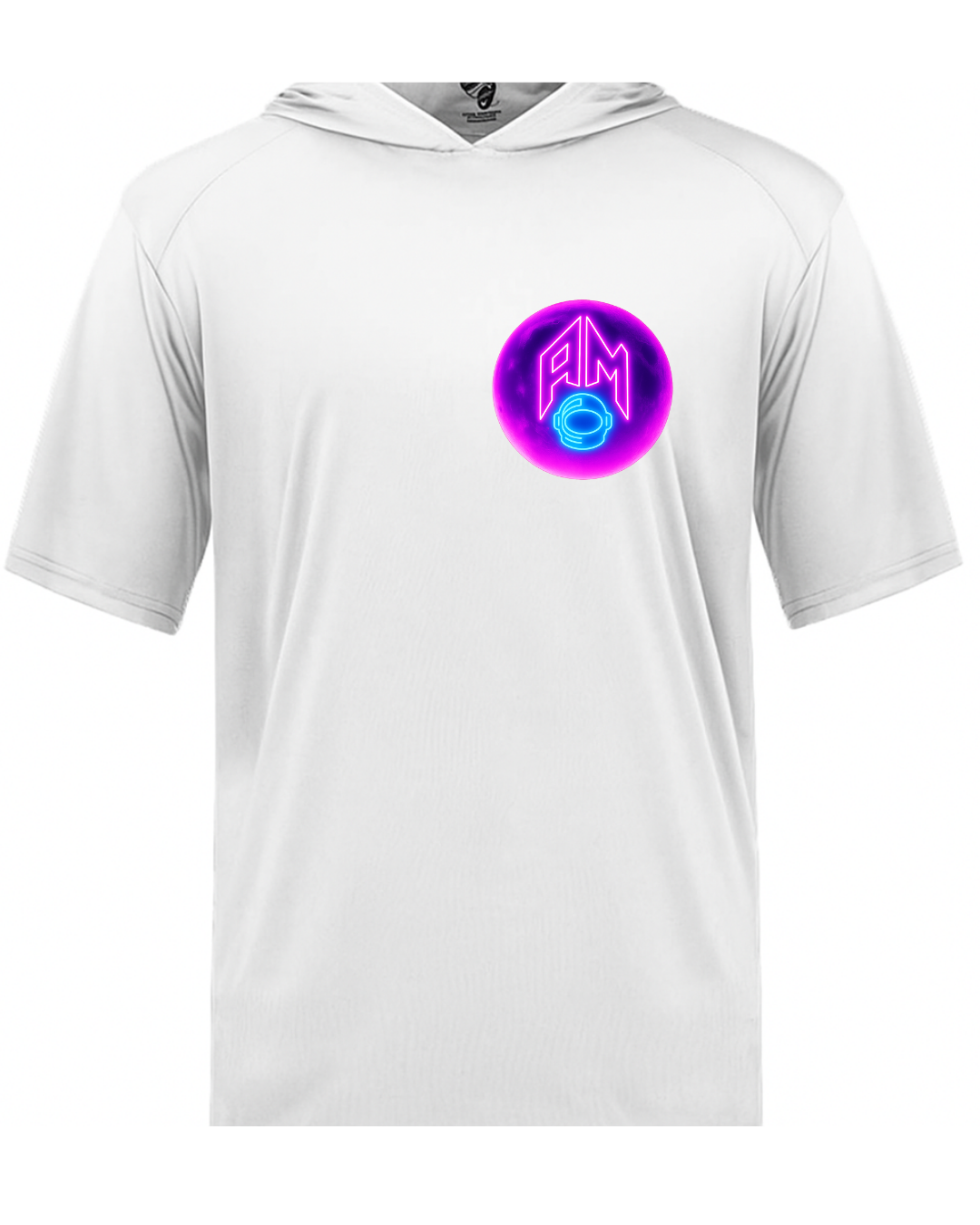 White Short Sleeve Tri Blend Hooded Shirts