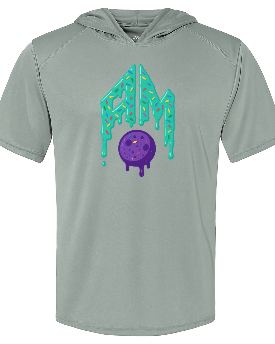 Grey Short Sleeve Tri Blend Hooded Shirts Multiple Designs