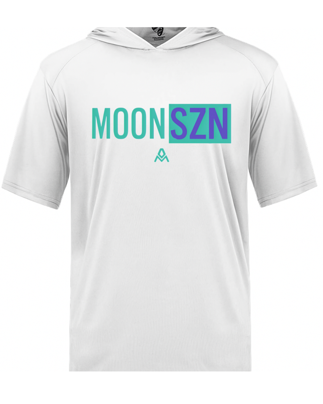 White Short Sleeve Tri Blend Hooded Shirts