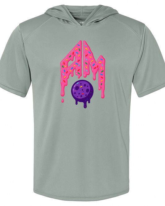 Grey Short Sleeve Tri Blend Hooded Shirts Multiple Designs