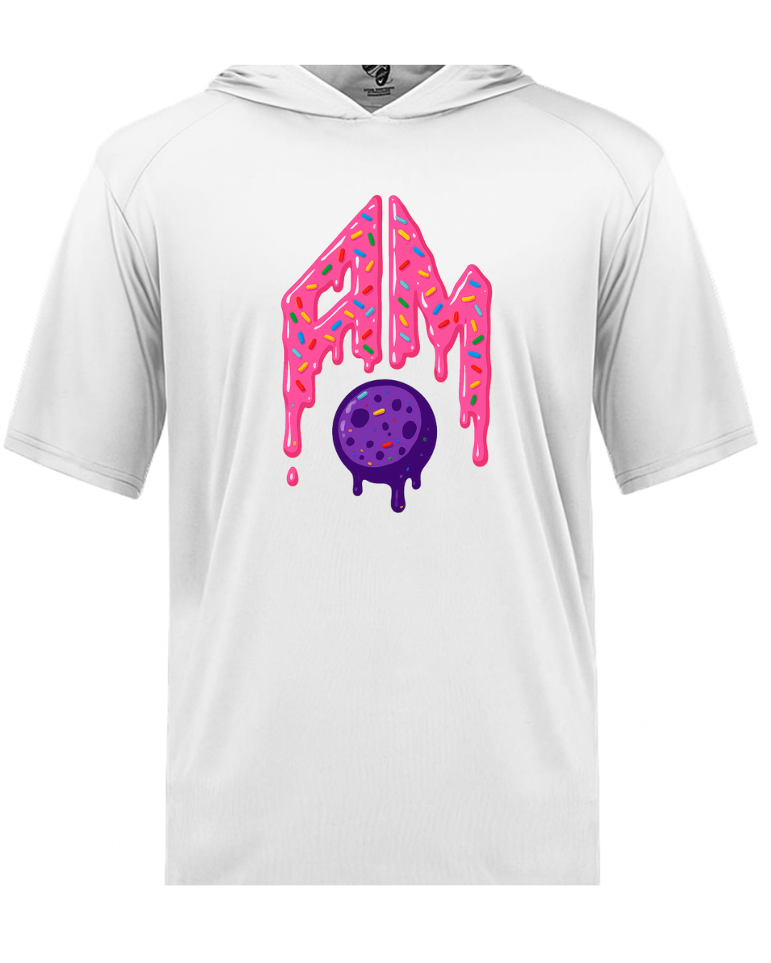 White Short Sleeve Tri Blend Hooded Shirts
