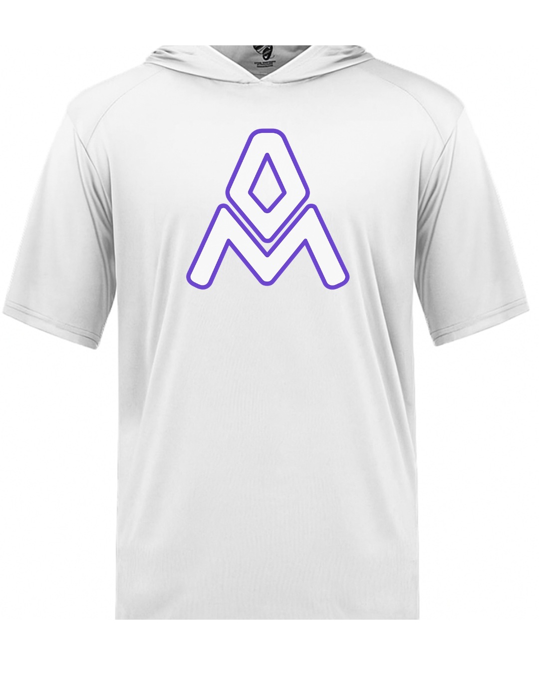 White Short Sleeve Tri Blend Hooded Shirts