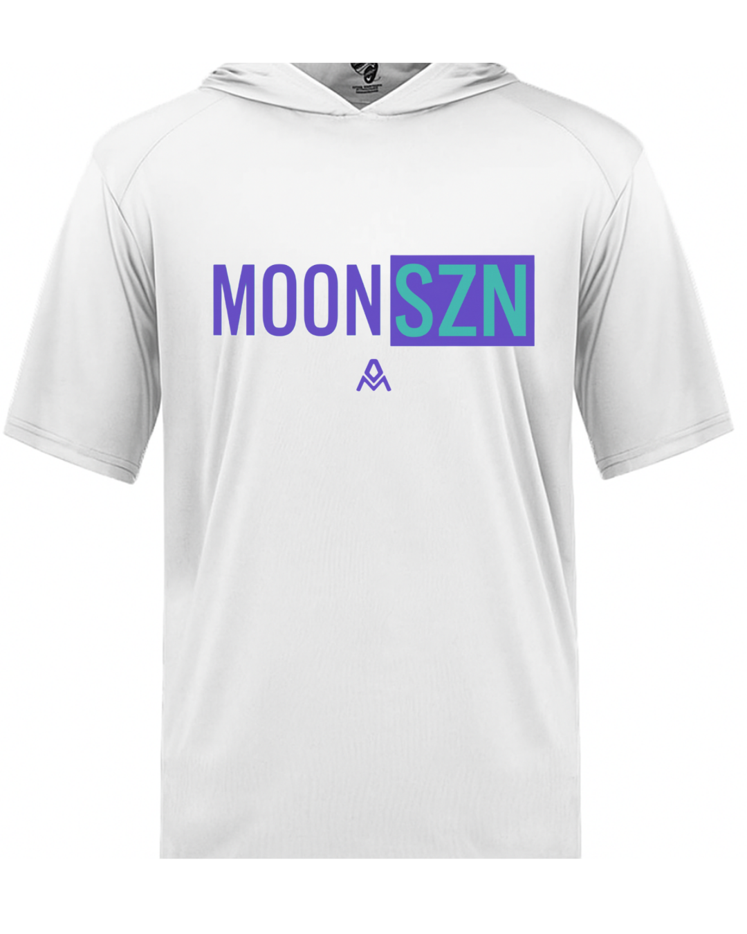 White Short Sleeve Tri Blend Hooded Shirts