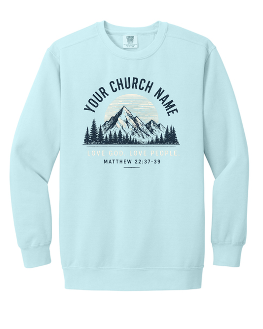 Church Sample Comfort Colors 1566 Crewneck Sweatshirt - Chambray