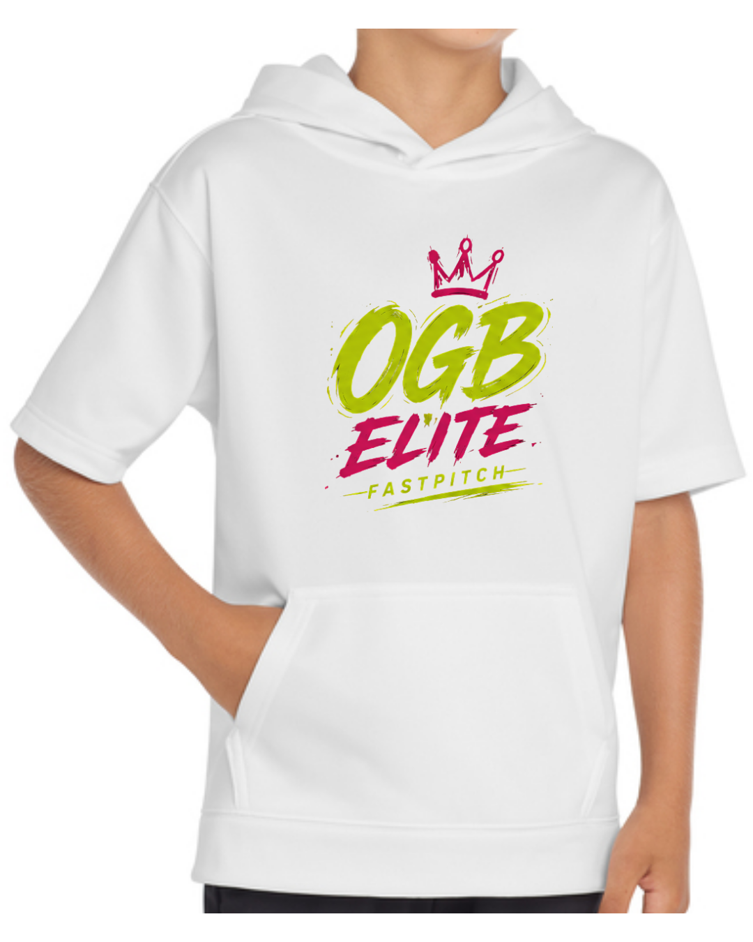 OGB Elite Fastpitch Short Sleeve Fleece Hoodies (Multiple Designs / Black and White)