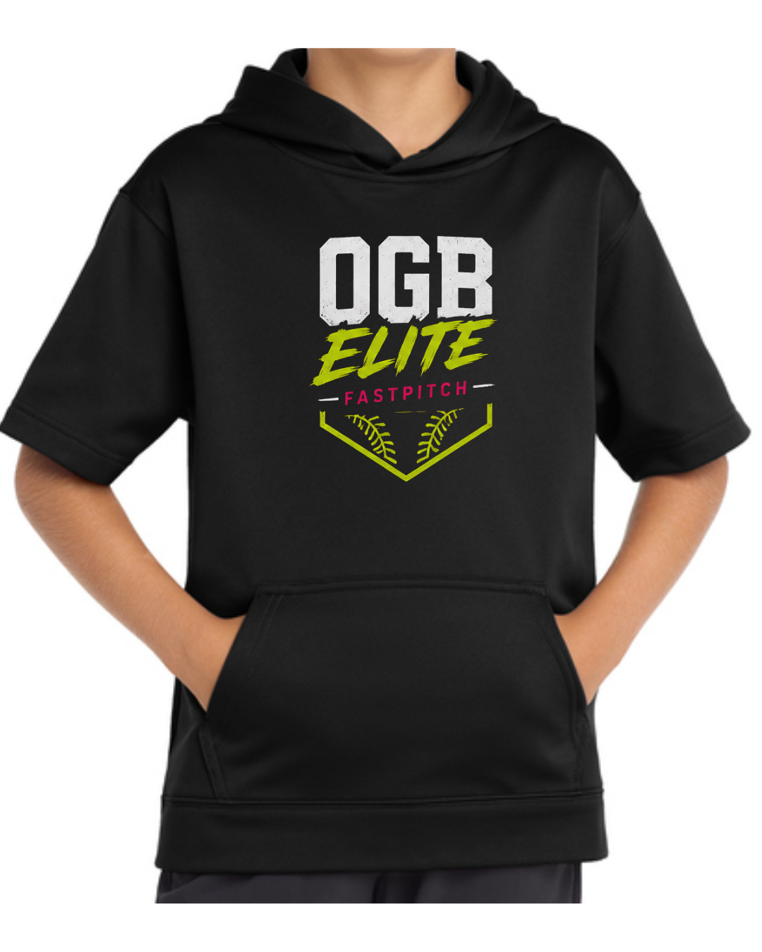 OGB Elite Fastpitch Short Sleeve Fleece Hoodies (Multiple Designs / Black and White)